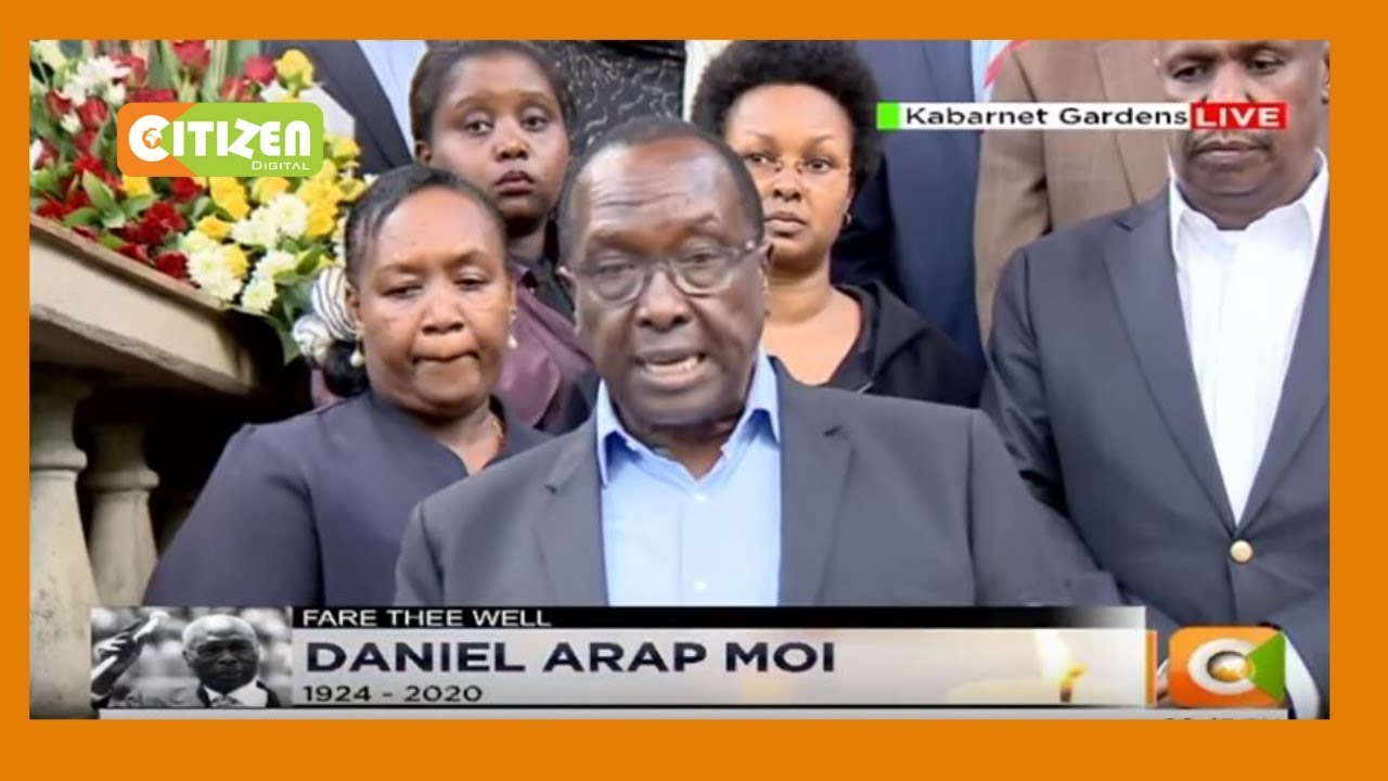 Moi's son, Rongai MP, Raymond Moi gives a family statement on passing of Mzee Moi