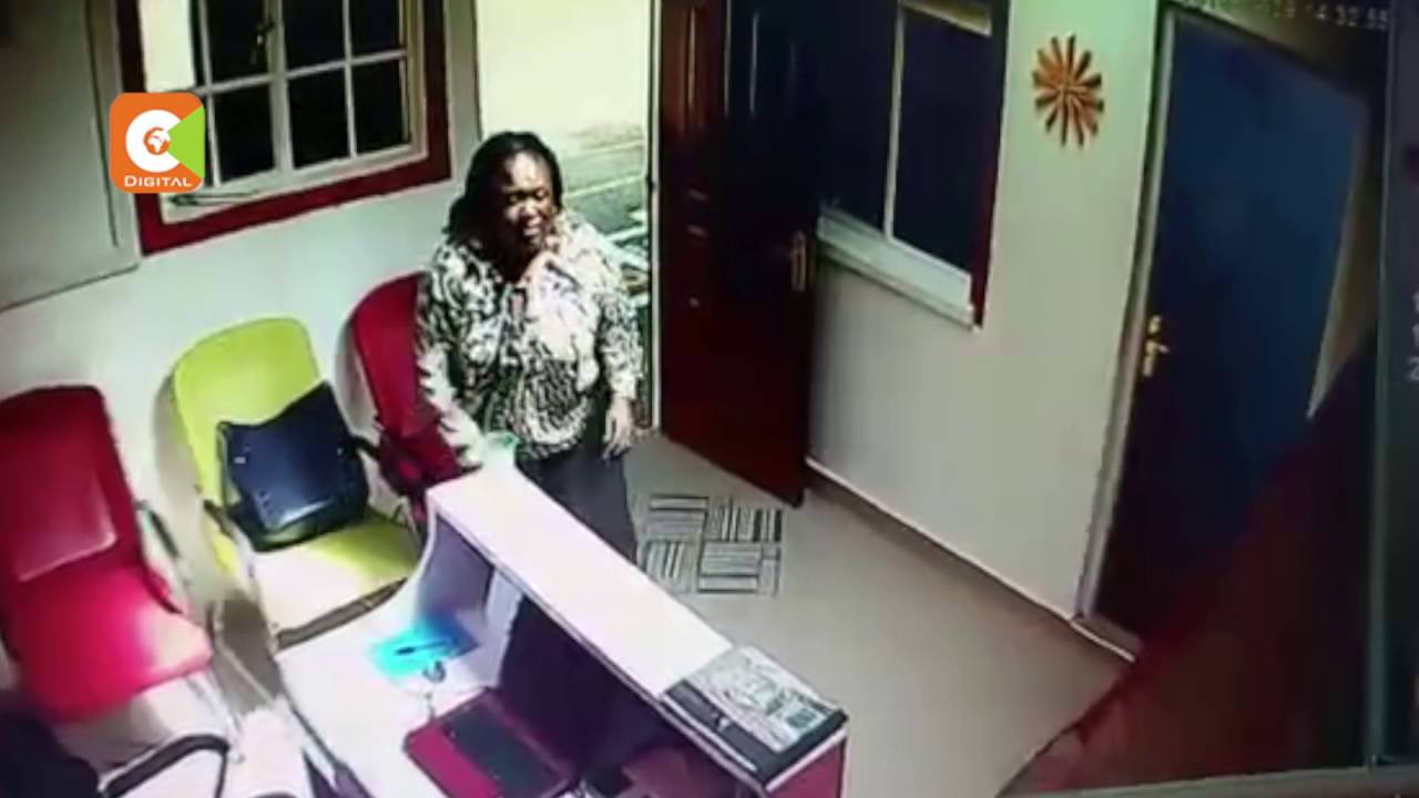 Woman caught on camera stealing a laptop from a Nairobi school