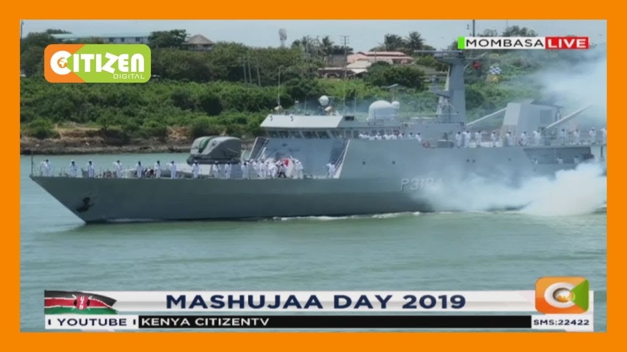 Kenya Navy displays its arsenal at sea during 2019 Mashujaa Day