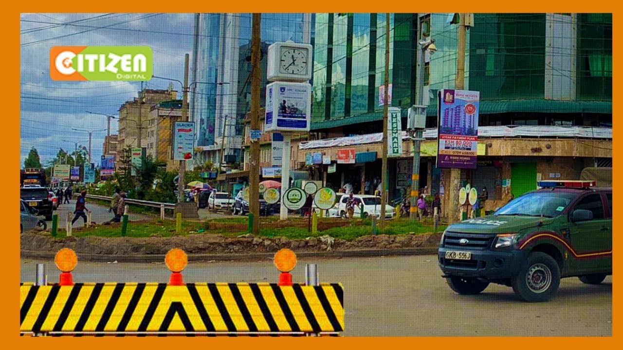Police officers seal off all roads leading in and out of Eastleigh