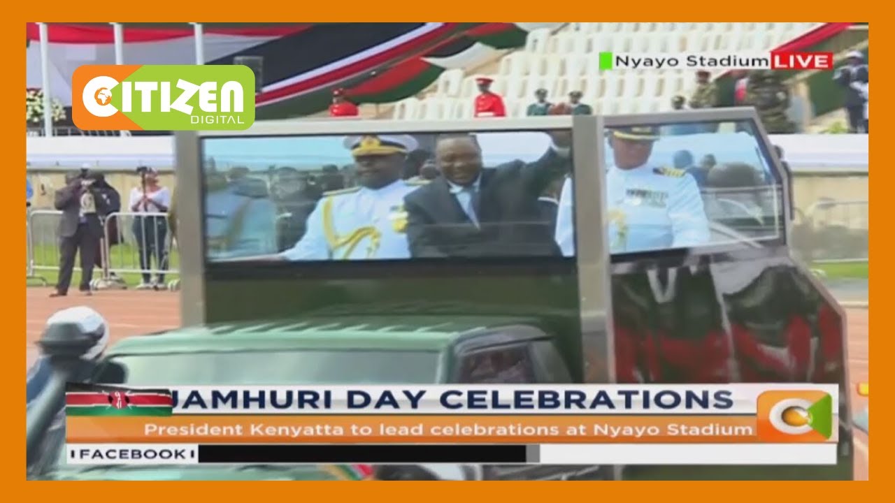 President Kenyatta arrives at Nyayo stadium to officiate Jamhuri Day celebrations