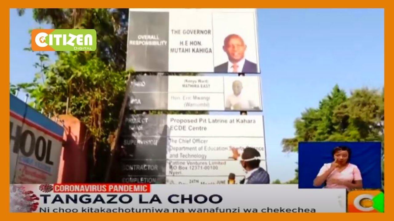 Gavana wa Nyeri awaudhi wenyeji kwa bango la ujenzi wa choo