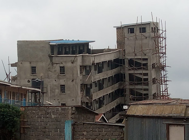 [VIDEO] Residential 5 storey building leans on the side causing panic in Kinoo