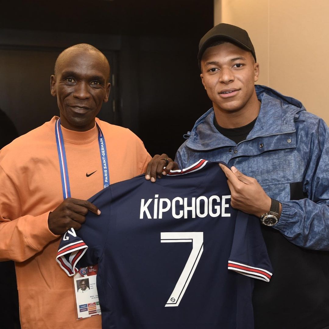 Marathon Great Eliud Kipchoge Meets PSG Star Kylian Mbappe