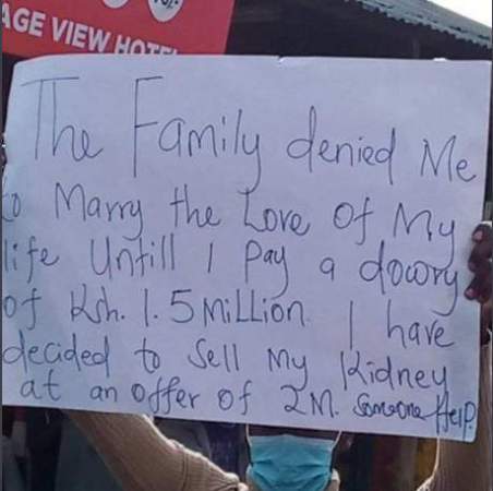Man asks Kenyans to help raise Sh 1.5 Million dowry, puts his kidney on sale