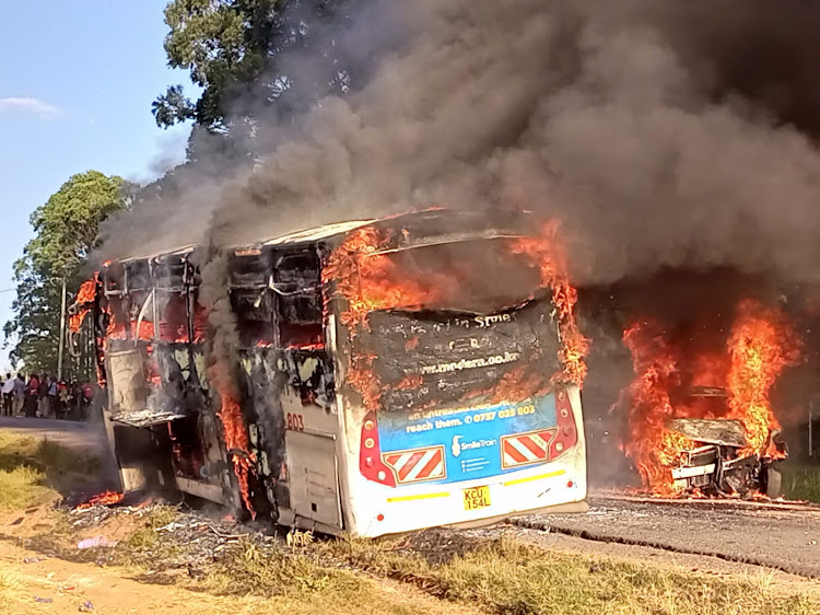 Bus Full of Passengers Catches Fire Along Kapsabet-Chavakali Road