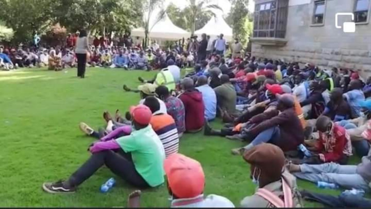 Video of Waiguru Coaching Grownup Men Like Small Boys Ahead of Ruto Rally Goes Viral