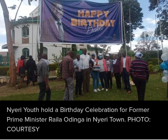 DP Ruto and Nyeri youths led Raila Odinga birthday as he turns 77