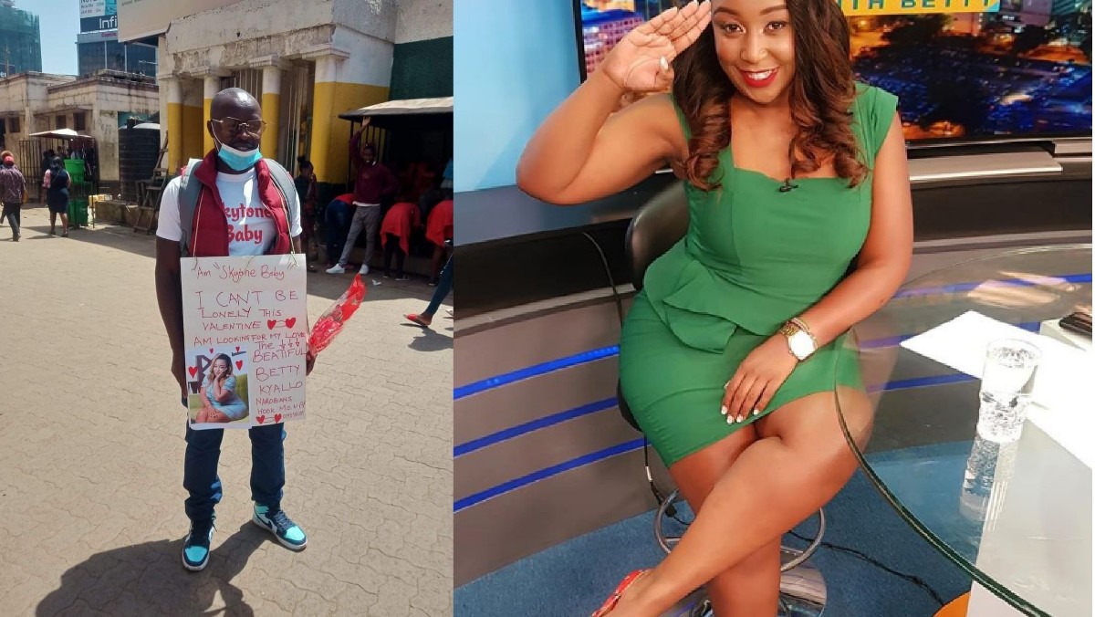 Thirsty Young Man Takes to The Streets Begging Betty Kyalo For Love
