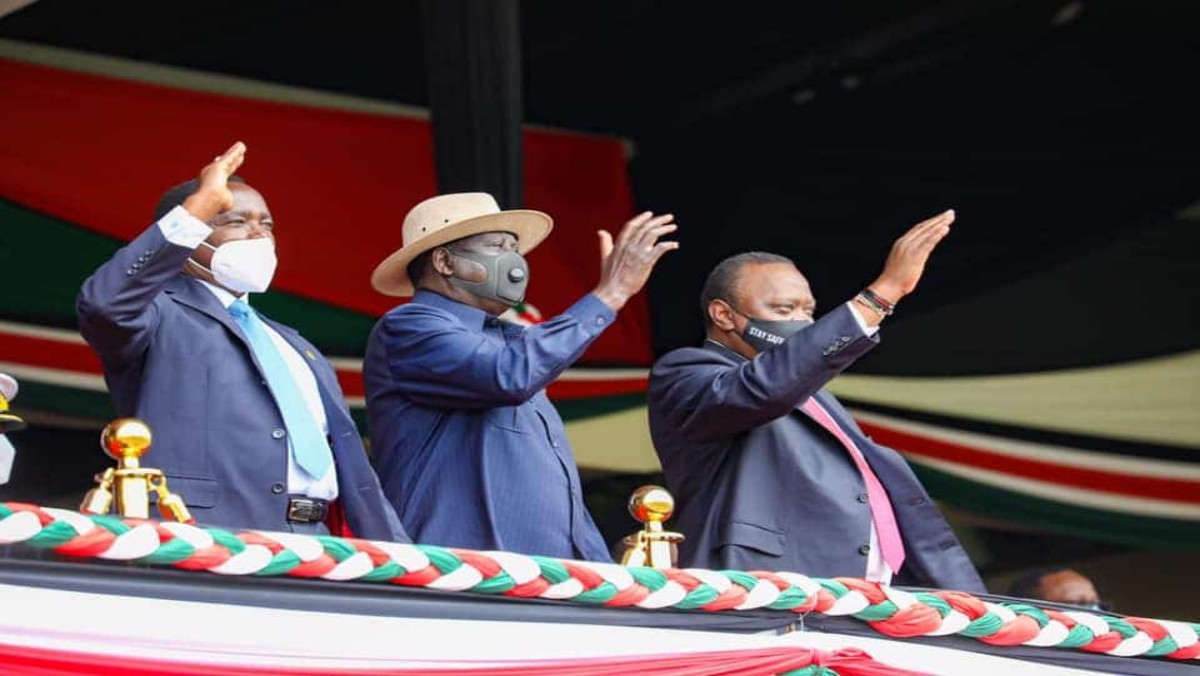 Tense Moment as Kalonzo Holds Uhuru, Raila Hostage at State House