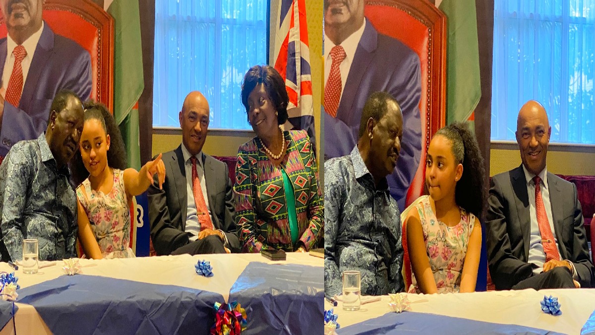 Raila Wowed by Little Girl Who Recited Success Poem For Him in UK