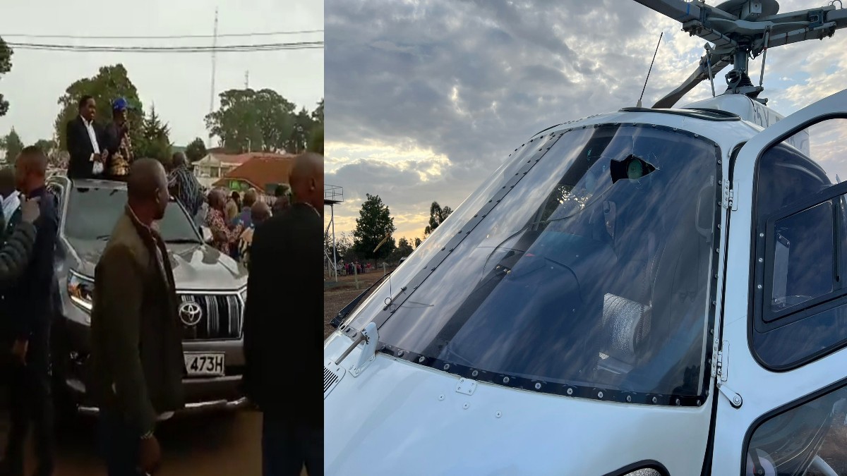 Raila Chased Away in Uasin Gishu And Elgeyo-Marakwet, Helicopter Damaged
