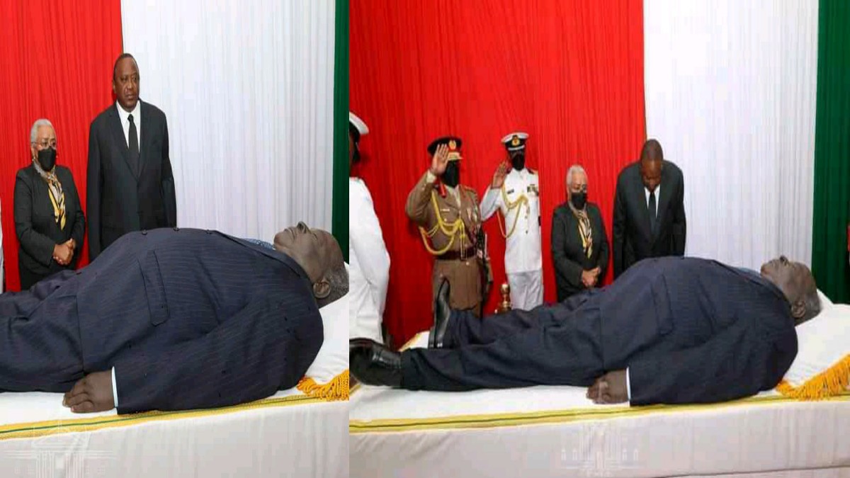 Kibaki Body Viewing: Sombre Mood as Uhuru Tears Virtually Come Out