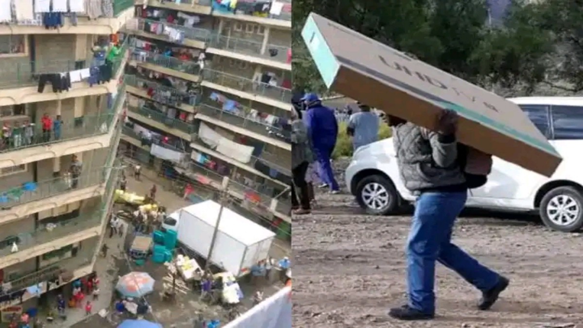 Scene as Nairobi Man Finds Sidechick Cheating on Him, Sweeps Everything He'd Bought For Her