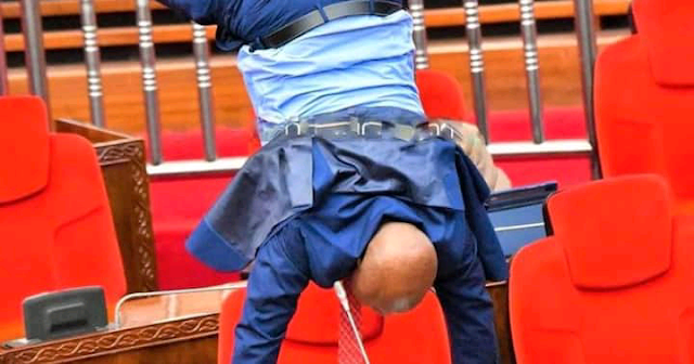 [Video] Drama ensued in Tanzania Parliament as MP hand-walk, somersault over constituency bad roads