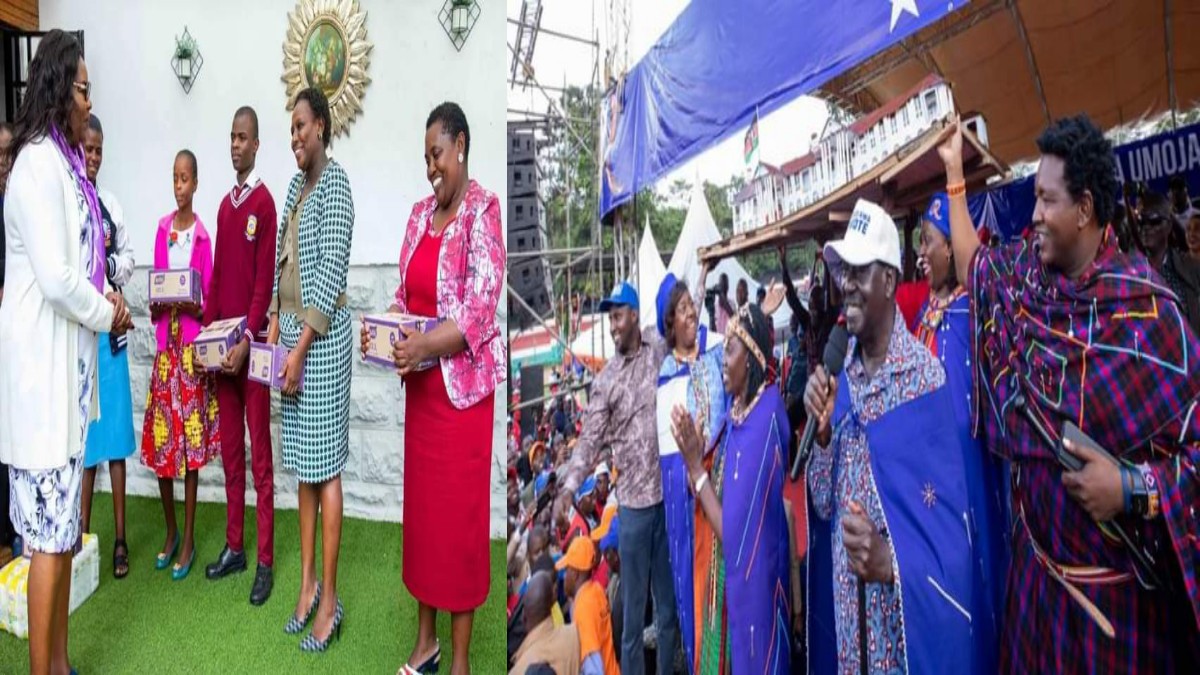 Mama Ida Gifts Sweets And Biscuits to Boy Who Designed State House Sketch For Azimio la Umoja leader