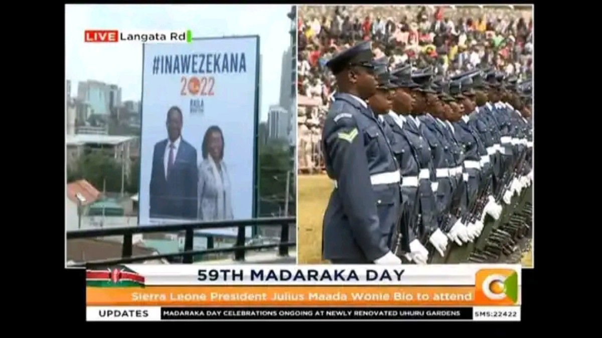 Madaraka Day: State House Cameraman Zooms Raila's Billboard on Way to Uhuru Gardens